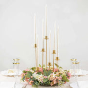 15" Metal 7 arm Round Metal Table Taper Candle Holder with Cluster Design