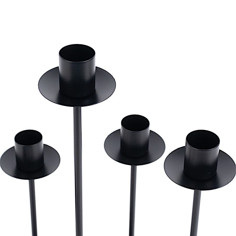 15" Metal 7 arm Round Metal Table Taper Candle Holder with Cluster Design