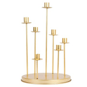 15" Metal 7 arm Round Metal Table Taper Candle Holder with Cluster Design IRON_CAND_TP012_7_GOLD