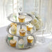 15" Plastic 3 Tier Metallic Dessert Stand Round Cupcake Display Tower with Lace Cut Rim - Gold