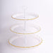 15" Plastic 3 Tier Metallic Dessert Stand Round Cupcake Display Tower with Lace Cut Rim - Gold CAKE_PLST_R010_3_WHGD