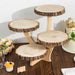 15" Round 4-Tier Farmhouse Style Wood Slice Cupcake Stand Holder - Natural CAKE_WOD016_10_NAT
