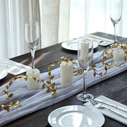 15ft Metallic 40 LED  Rose Leaf Fairy Lights Garland - Gold LEDSTR_ARTI_009_GOLD