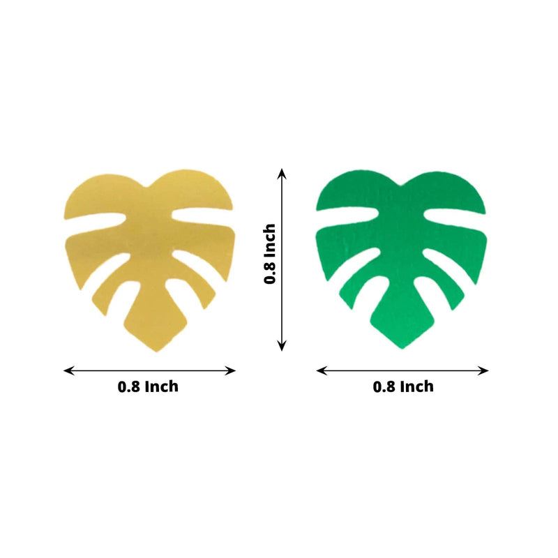 15g Metallic Tropical Leaves Confetti Party Decorations - Green and Gold CONF_LEAF_SET_GNGD
