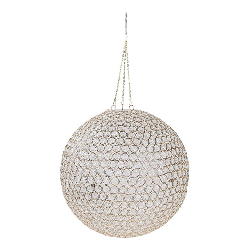 16" Hanging Crystal Beaded Ball Chandelier with Metal Hook and Chain CHDLR_HANG06_BALL01_16_GOLD