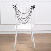 16" Pre-Tied Faux Pearl String Beaded Chiavari Chair Back Garland Sash