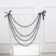 16" Pre-Tied Faux Pearl String Beaded Chiavari Chair Back Garland Sash