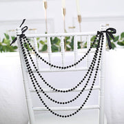 16" Pre-Tied Faux Pearl String Beaded Chiavari Chair Back Garland Sash
