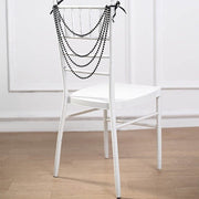 16" Pre-Tied Faux Pearl String Beaded Chiavari Chair Back Garland Sash