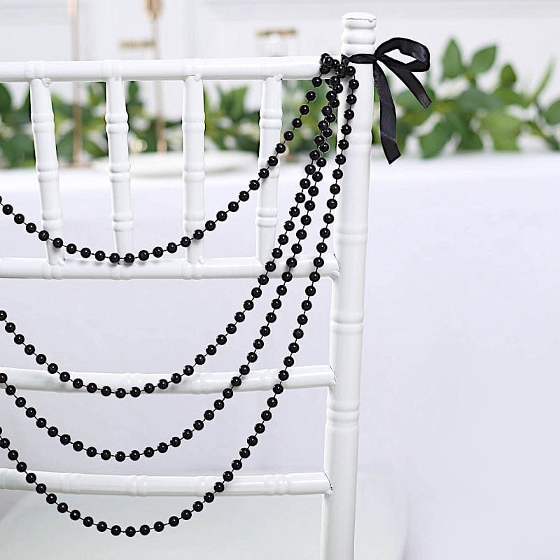 16" Pre-Tied Faux Pearl String Beaded Chiavari Chair Back Garland Sash