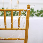 16" Pre-Tied Faux Pearl String Beaded Chiavari Chair Back Garland Sash