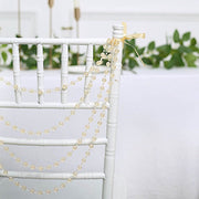 16" Pre-Tied Faux Pearl String Beaded Chiavari Chair Back Garland Sash