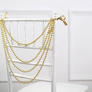16" Pre-Tied Faux Pearl String Beaded Chiavari Chair Back Garland Sash