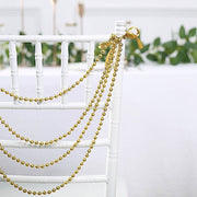 16" Pre-Tied Faux Pearl String Beaded Chiavari Chair Back Garland Sash