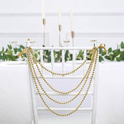 16" Pre-Tied Faux Pearl String Beaded Chiavari Chair Back Garland Sash
