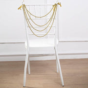 16" Pre-Tied Faux Pearl String Beaded Chiavari Chair Back Garland Sash