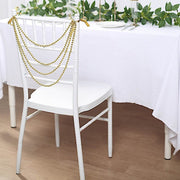 16" Pre-Tied Faux Pearl String Beaded Chiavari Chair Back Garland Sash