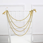 16" Pre-Tied Faux Pearl String Beaded Chiavari Chair Back Garland Sash
