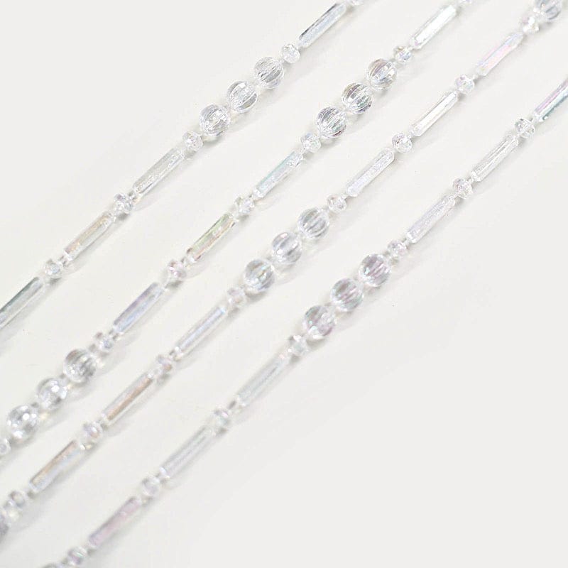 16" Pre-Tied Faux Pearl String Beaded Chiavari Chair Back Garland Sash BEAD_GRLD_004_ABW