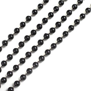 16" Pre-Tied Faux Pearl String Beaded Chiavari Chair Back Garland Sash BEAD_GRLD_004_BLK