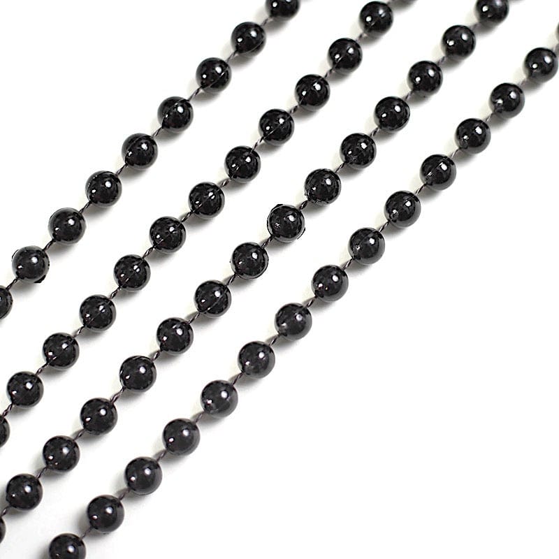 16" Pre-Tied Faux Pearl String Beaded Chiavari Chair Back Garland Sash BEAD_GRLD_004_BLK