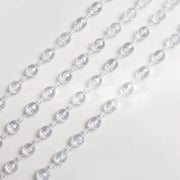 16" Pre-Tied Faux Pearl String Beaded Chiavari Chair Back Garland Sash BEAD_GRLD_004_CLR