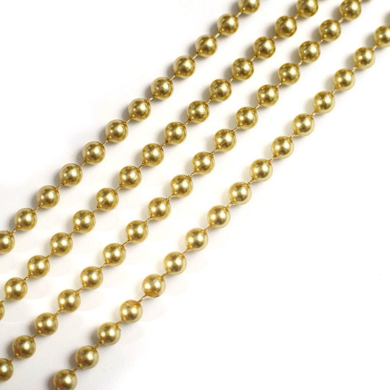 16" Pre-Tied Faux Pearl String Beaded Chiavari Chair Back Garland Sash BEAD_GRLD_004_GOLD