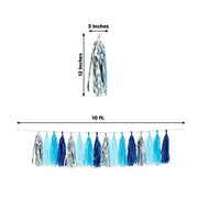 16 Pre-Tied Paper and Foil Tassels Garland with 10 ft Hanging String