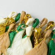 16 Pre-Tied Paper and Foil Tassels Garland with 10 ft Hanging String