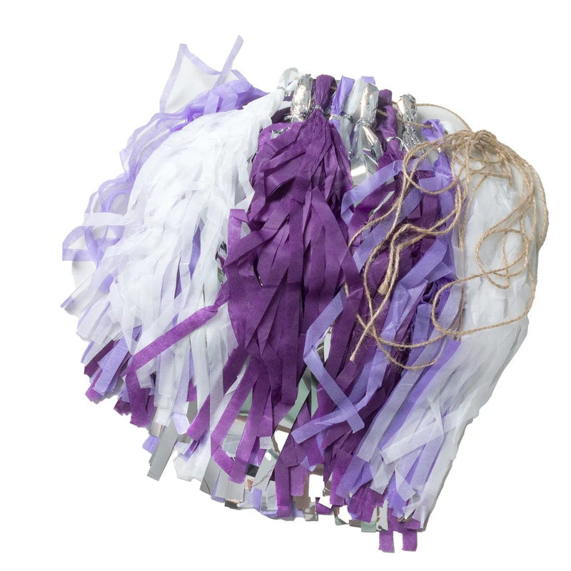 16 Pre-Tied Paper and Foil Tassels Garland with 10 ft Hanging String