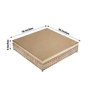 16" Square Metal Cake Stand with Crystal Beads