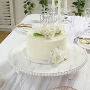 16" Wooden Centerpiece Plates - Antique White CAKE_WOD027_1T_16_WHT