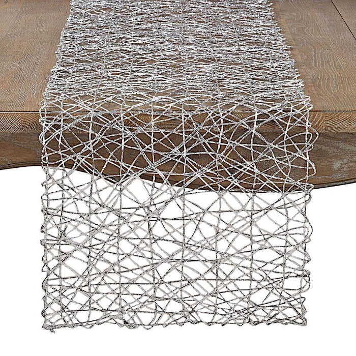16" x 72" Metallic Wire String Woven Table Runner