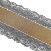 16"x108" Faux Burlap with Lace Table Runner