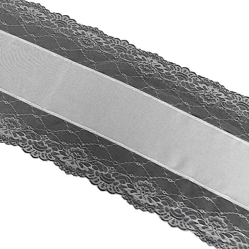 16"x108" Faux Burlap with Lace Table Runner