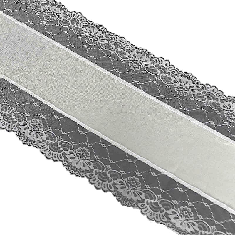 16"x108" Faux Burlap with Lace Table Runner