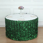 17 ft 3D Leaf Petal Taffeta Fabric Table Skirt - Green SKT_LEAF_GRN_17
