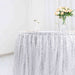 17 ft Sequin Pleated Satin Table Skirt with Closure Strip