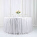 17 ft Sequin Pleated Satin Table Skirt with Closure Strip