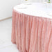 17 ft Sequin Pleated Satin Table Skirt with Closure Strip