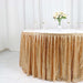 17 ft Sequin Pleated Satin Table Skirt with Closure Strip