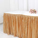 17 ft Sequin Pleated Satin Table Skirt with Closure Strip