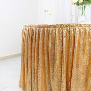 17 ft Sequin Pleated Satin Table Skirt with Closure Strip
