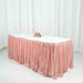 17 ft Sequin Pleated Satin Table Skirt with Velcro Strip