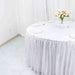 17 ft Sequin Pleated Satin Table Skirt with Velcro Strip