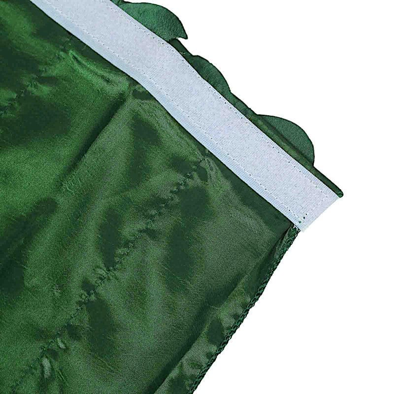 17 ft Taffeta Table Skirt with 3D Leaves Petals Design - Green