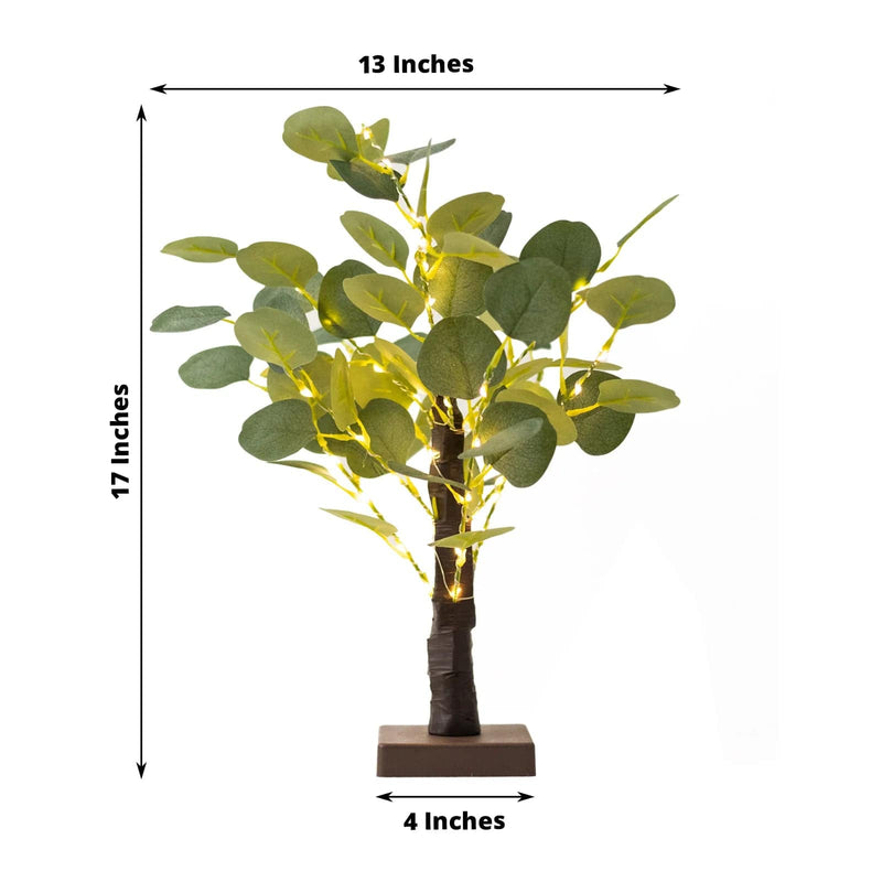 17" LED Fairy Lighted Artificial Eucalyptus Plant - Warm White LED_TREE02_GRN