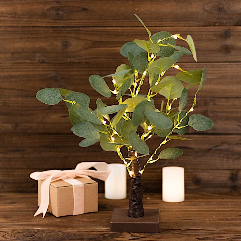 17" LED Fairy Lighted Artificial Eucalyptus Plant - Warm White LED_TREE02_GRN