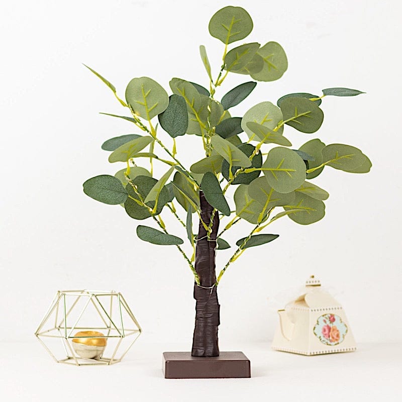 17" LED Fairy Lighted Artificial Eucalyptus Plant - Warm White LED_TREE02_GRN