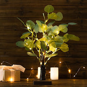 17" LED Fairy Lighted Artificial Eucalyptus Plant - Warm White LED_TREE02_GRN